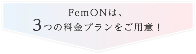 FemONは、3つの料金プランをご用意！