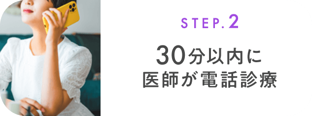 STEP.2 30分以内に医師が電話診療