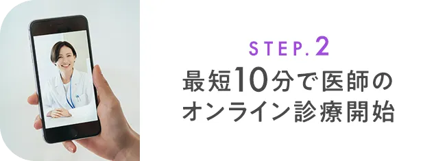 STEP.2 最短10分で医師のオンライン診療開始