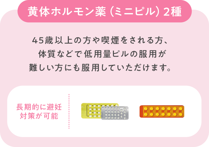 黄体ホルモン薬（ミニピル）2種
