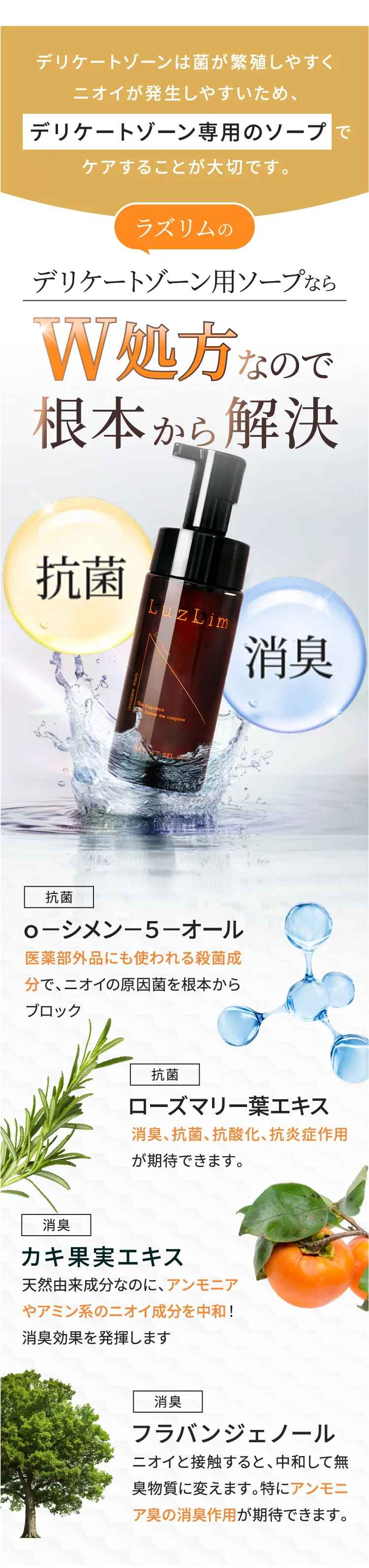 ラズリムのデリケートゾーン用ソープならW処方なので根本から解決